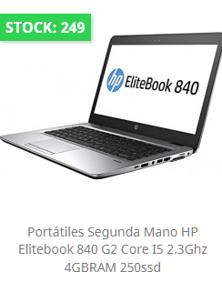 Portátiles segunda mano HP Elitebook 840 G2 Core i5 2.3Ghz 4GBRAM 250ssd - Borax